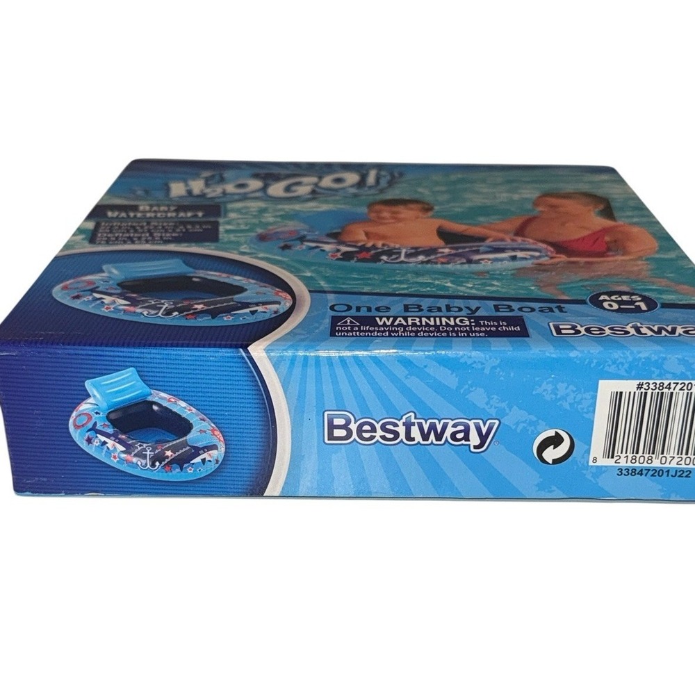 Baby Watercraft Pool Float Inflatable Blue Shark Age 0-1 New Sealed - Picture 5 of 5